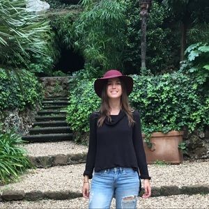 Red felt hat from Italy